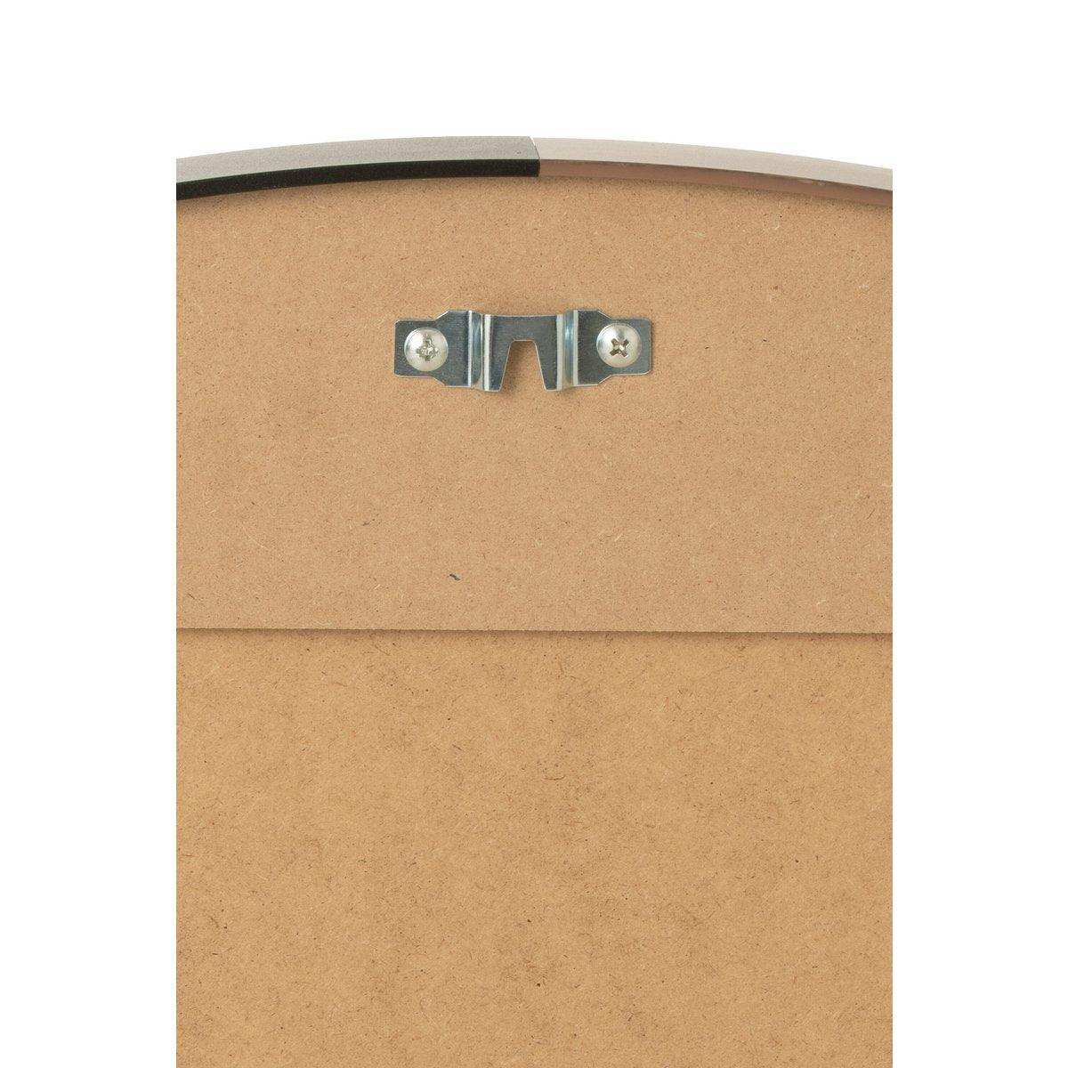 J-Line Spiegel Rund – Metall/Holz – Schwarz – Groß - HomeDesign Knaus