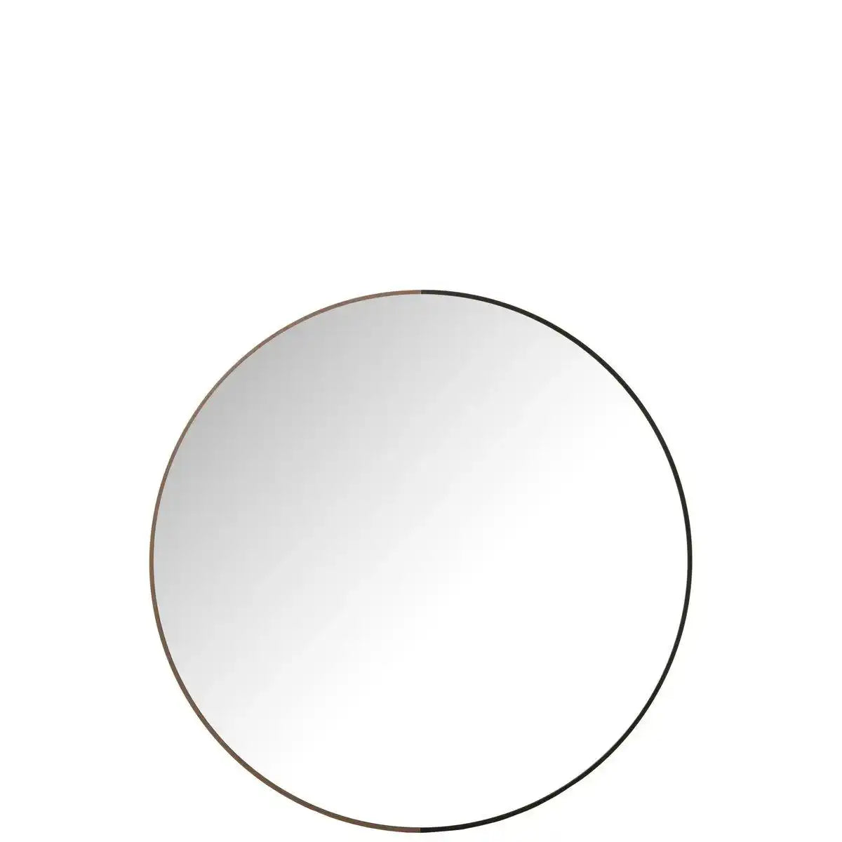 J-Line Spiegel Rund – Metall/Holz – Schwarz – Groß - HomeDesign Knaus