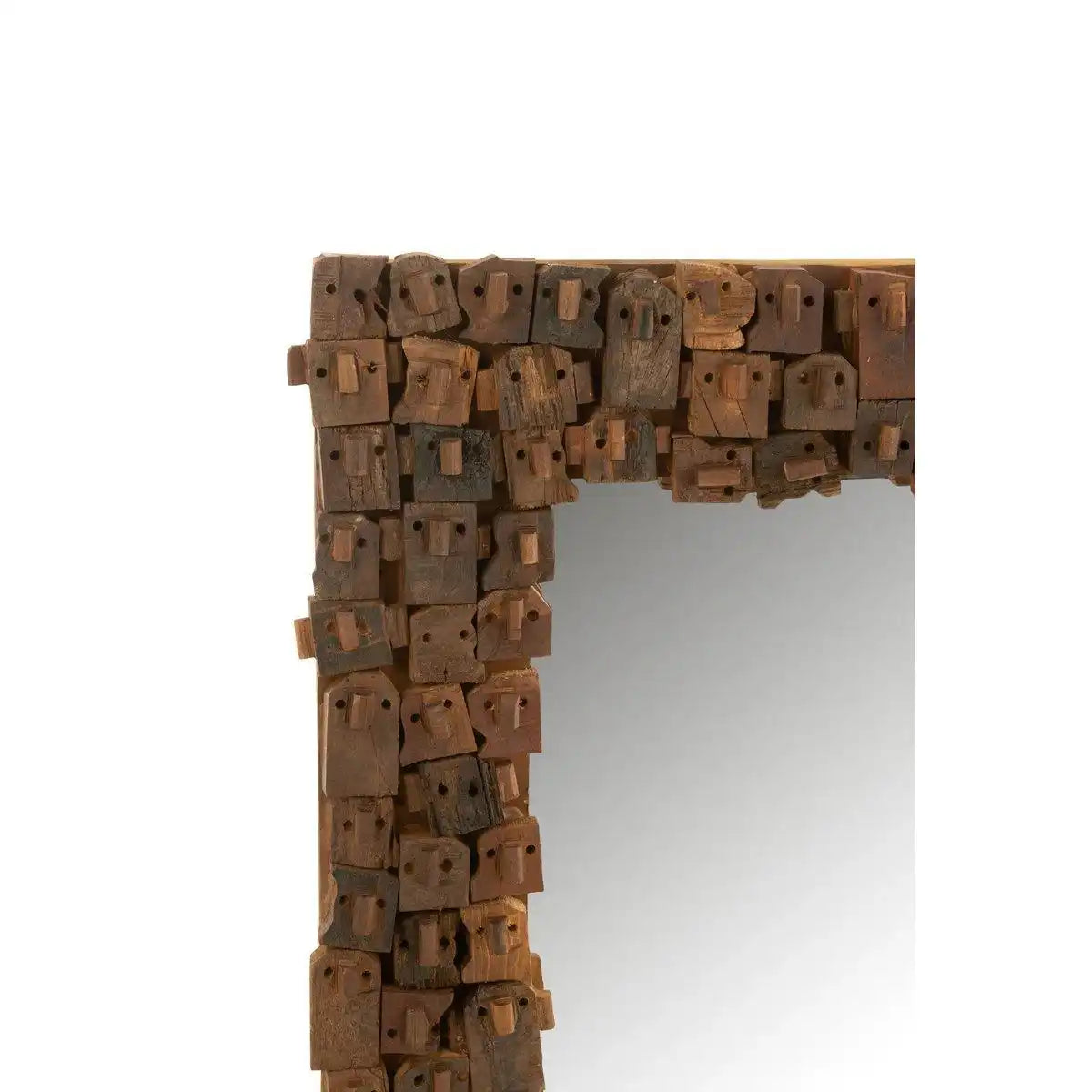 J-Line Spiegel Syma recyceltes Holz/Spiegel Natur klein - HomeDesign Knaus
