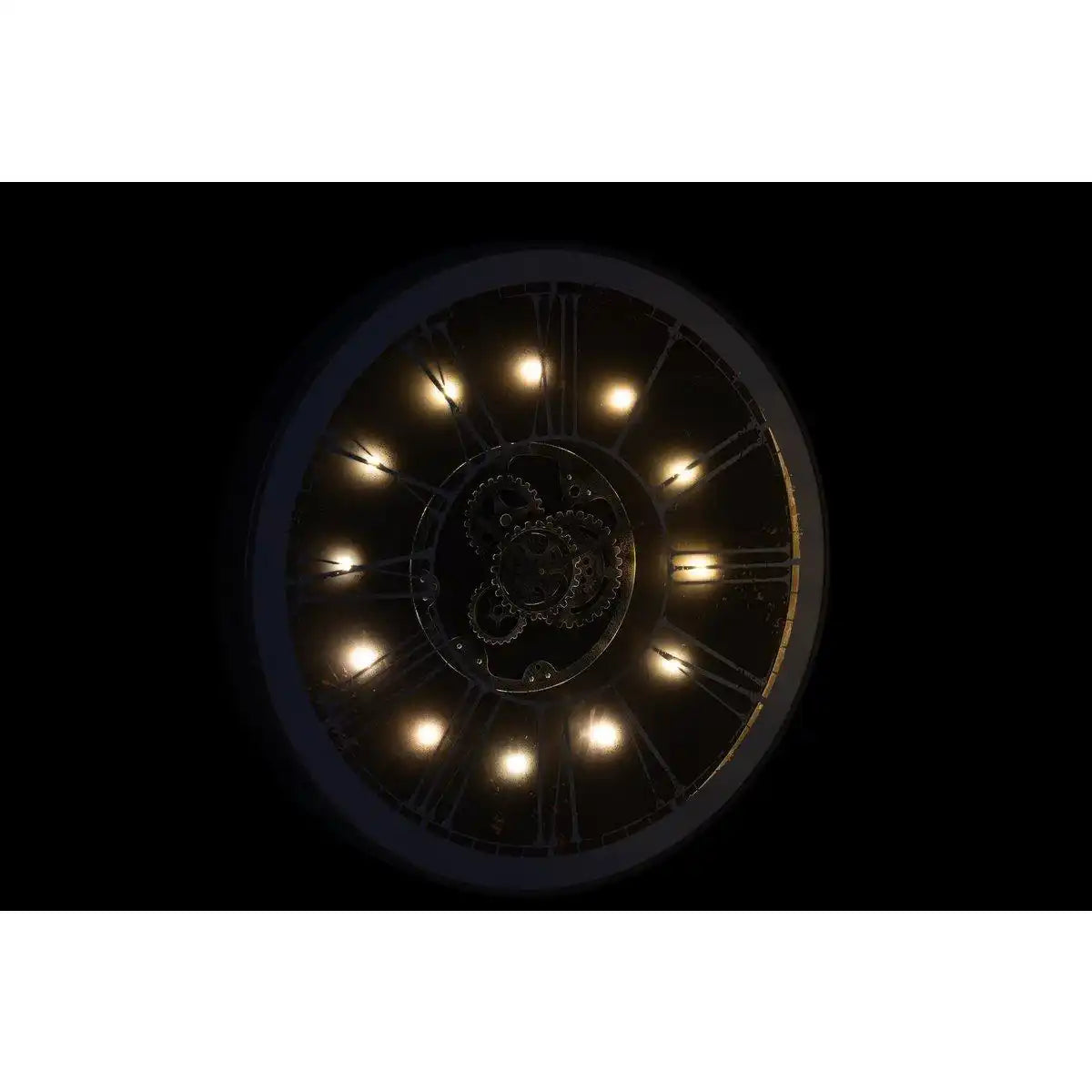 J-Line Spiegeluhr – Holz – Silber – LED-Leuchten – Ø 80 cm - HomeDesign Knaus