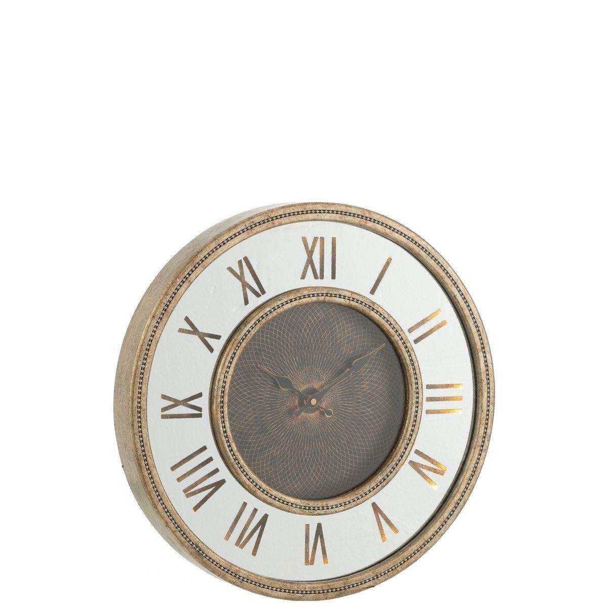 J-Line Spiegeluhr – Metall – Gold – LED-Leuchten – Ø 80 cm - HomeDesign Knaus