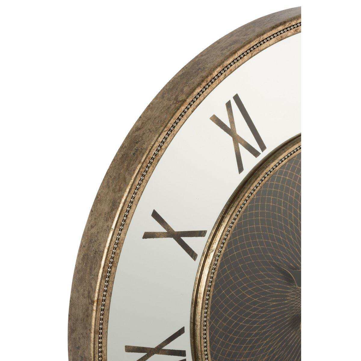 J-Line Spiegeluhr – Metall – Gold – LED-Leuchten – Ø 80 cm - HomeDesign Knaus