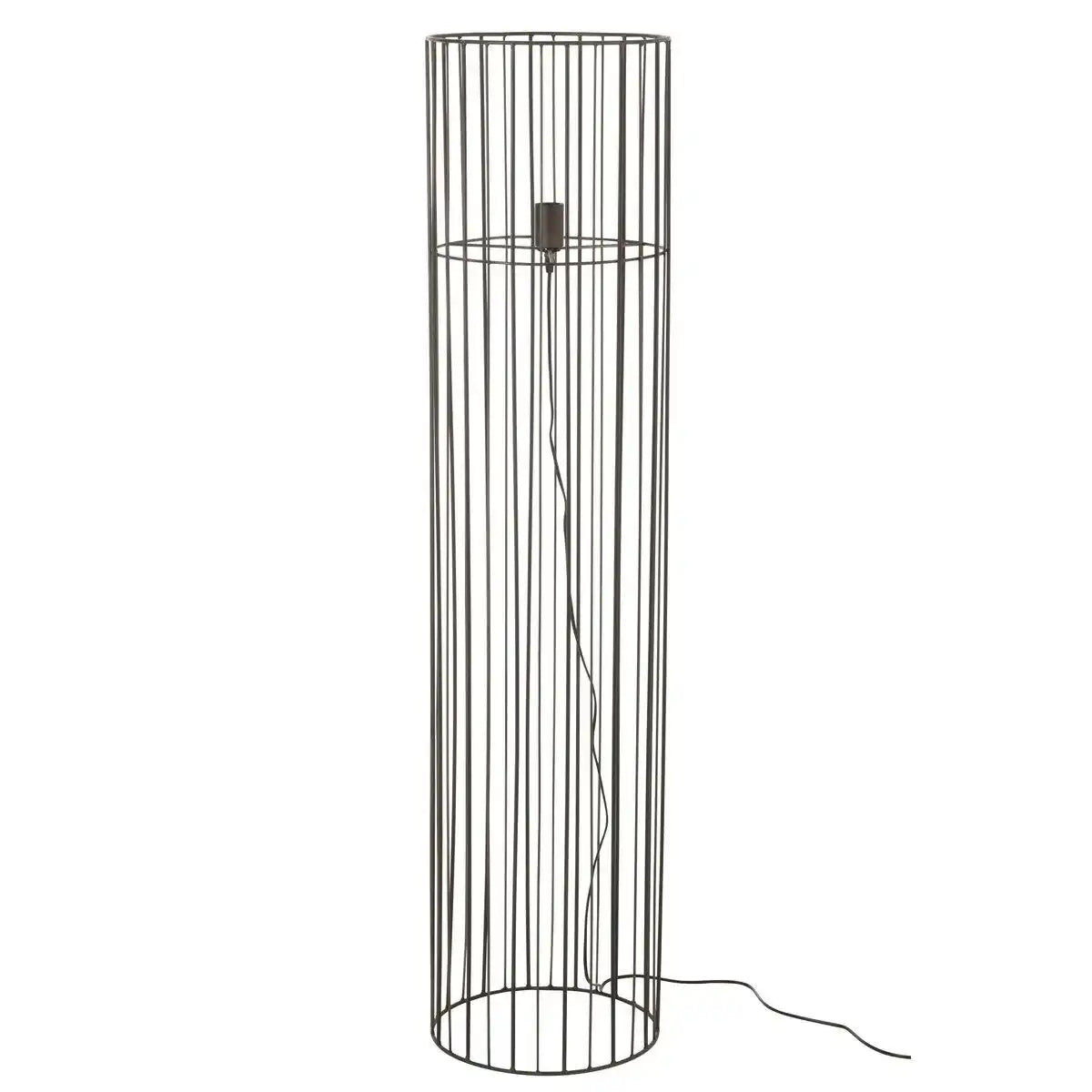 J-Line Stehlampe, rund, Metall, Schwarz - HomeDesign Knaus