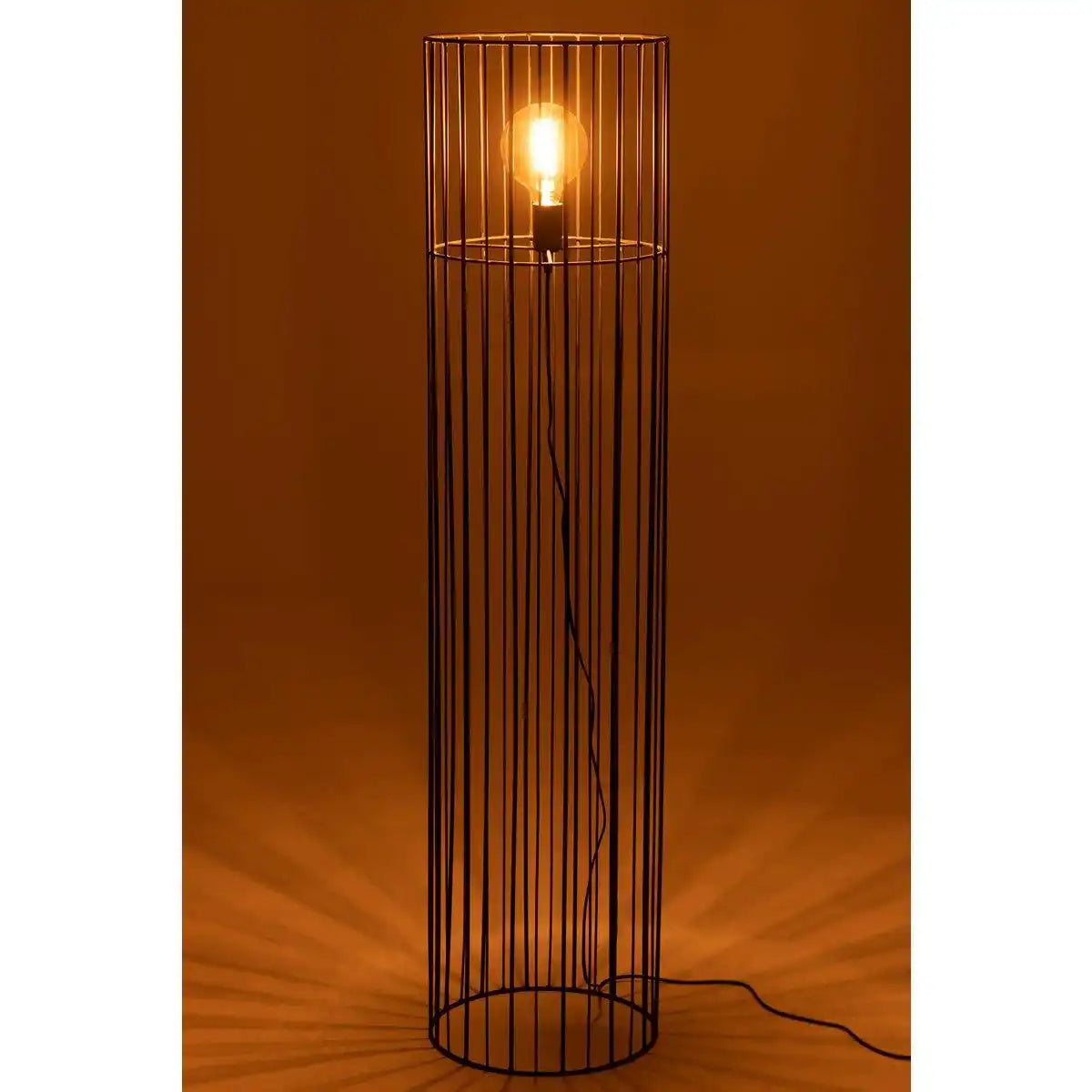 J-Line Stehlampe, rund, Metall, Schwarz - HomeDesign Knaus