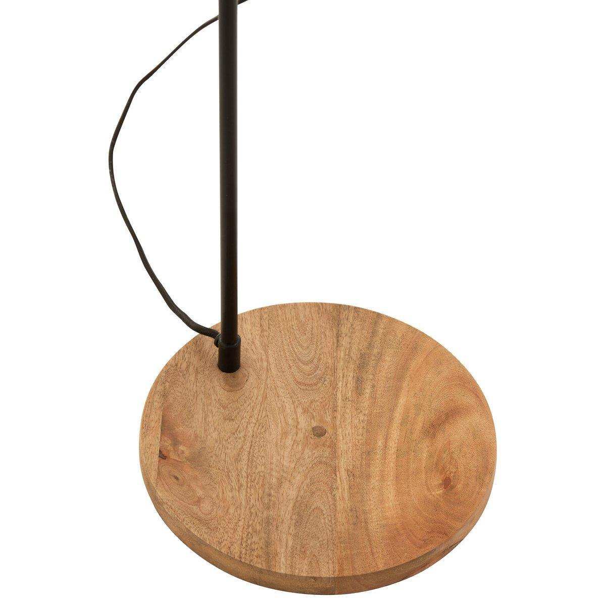 J-Line Stehleuchte Evy - Eisen/Holz - Schwarz/Natur - HomeDesign Knaus