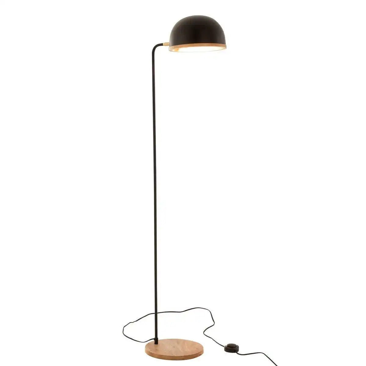 J-Line Stehleuchte Evy - Eisen/Holz - Schwarz/Natur - HomeDesign Knaus