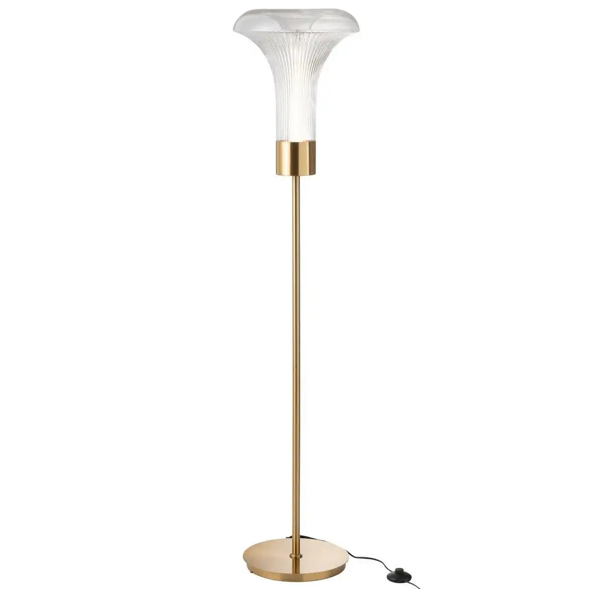 J-Line Stehleuchte LED Gold Metall Transparent - HomeDesign Knaus