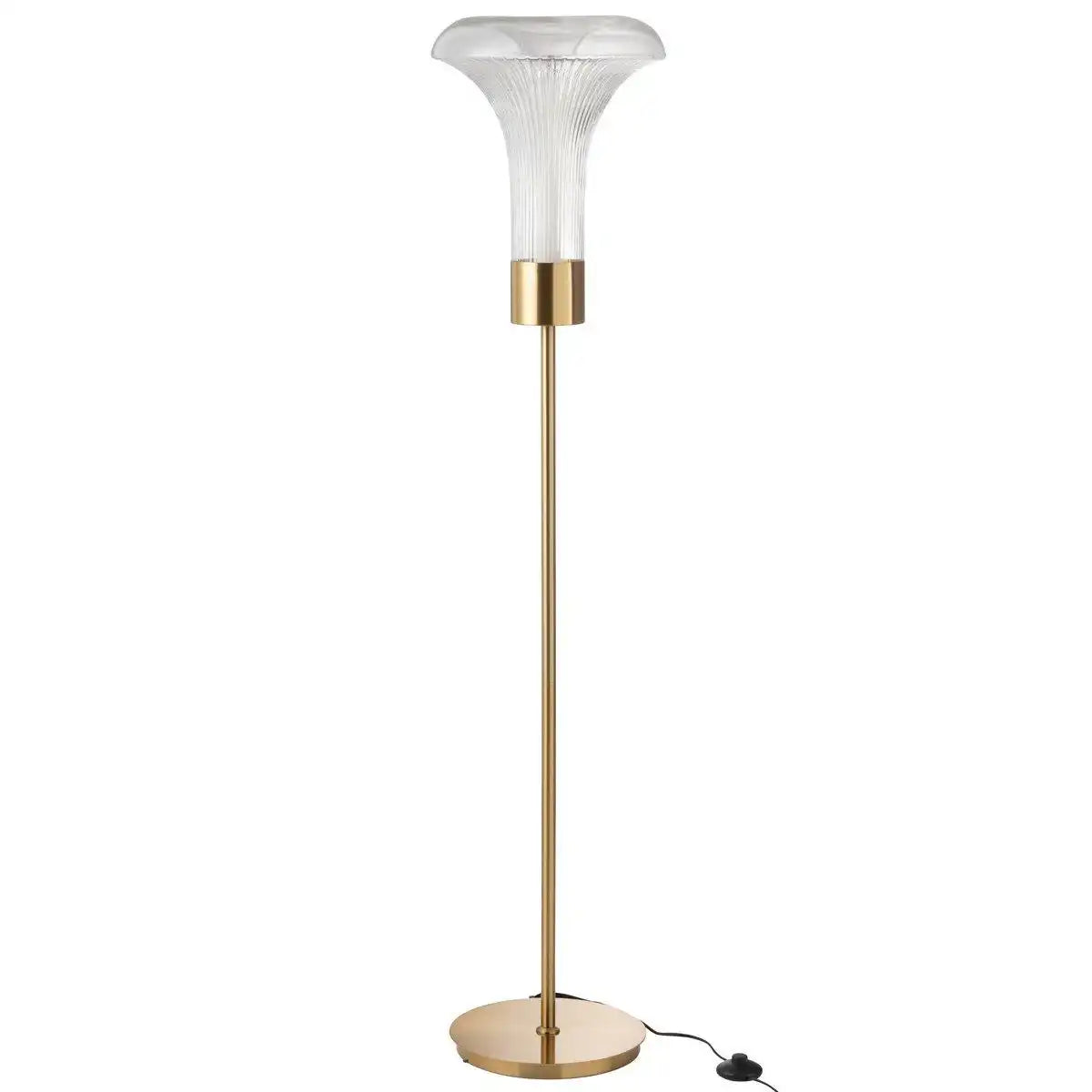 J-Line Stehleuchte LED Gold Metall Transparent - HomeDesign Knaus