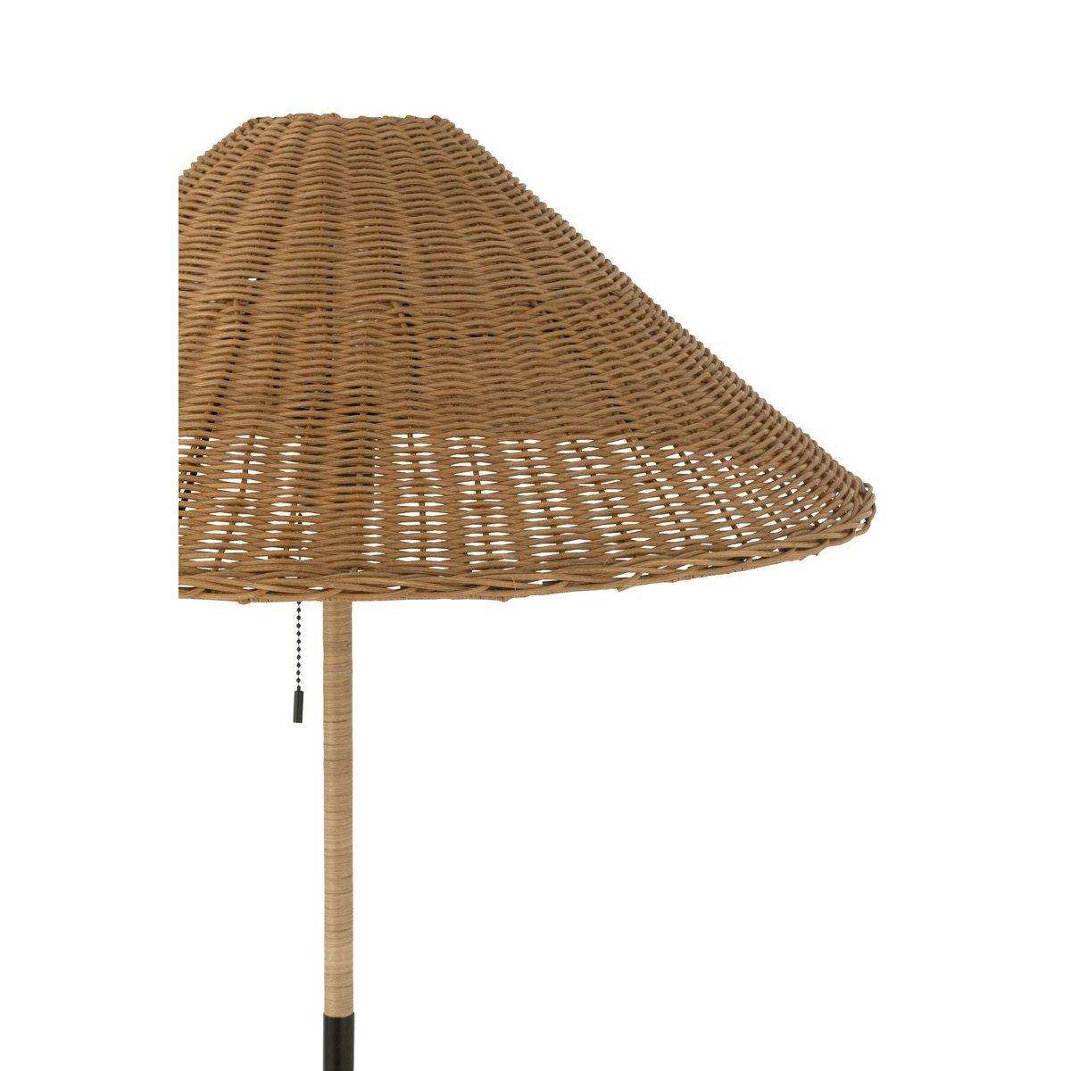 J-Line Stehleuchte - Metall/Rattan - Schwarz/Natur - HomeDesign Knaus