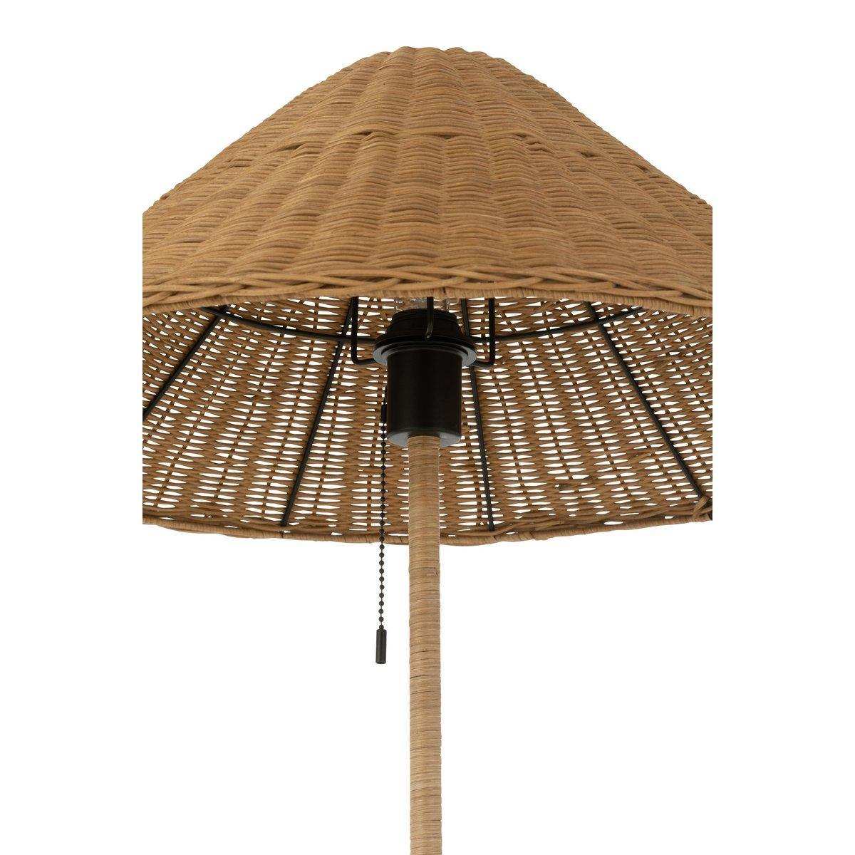 J-Line Stehleuchte - Metall/Rattan - Schwarz/Natur - HomeDesign Knaus