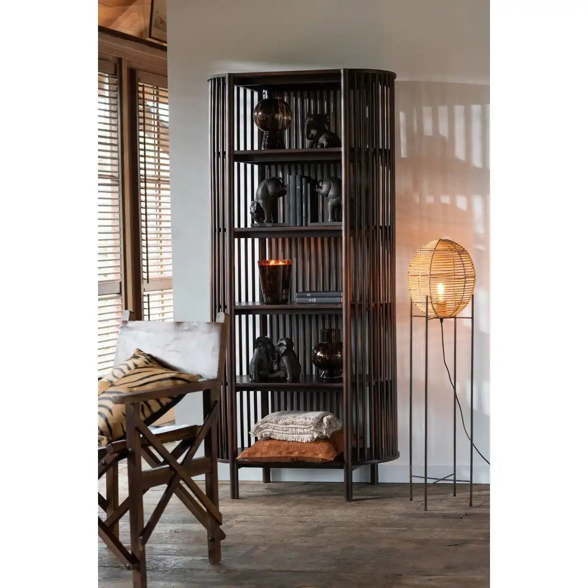 J-Line Stehleuchte On Frame - Metall/Rotin - Natur - HomeDesign Knaus