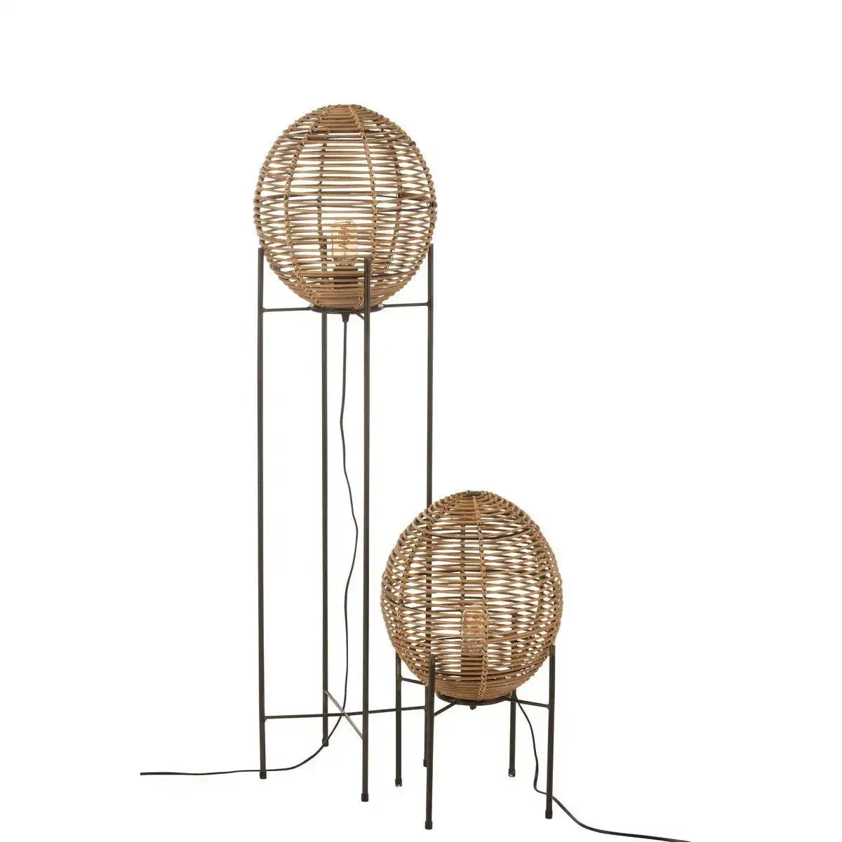 J-Line Stehleuchte On Frame - Metall/Rotin - Natur - HomeDesign Knaus