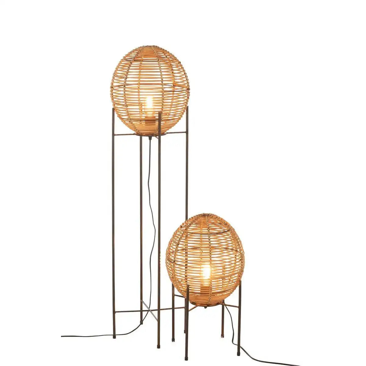 J-Line Stehleuchte On Frame - Metall/Rotin - Natur - HomeDesign Knaus