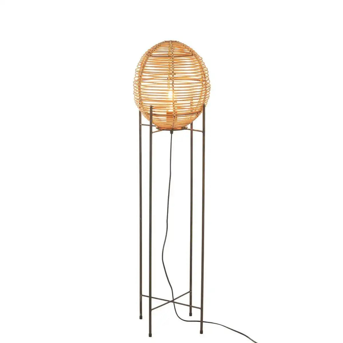 J-Line Stehleuchte On Frame - Metall/Rotin - Natur - HomeDesign Knaus
