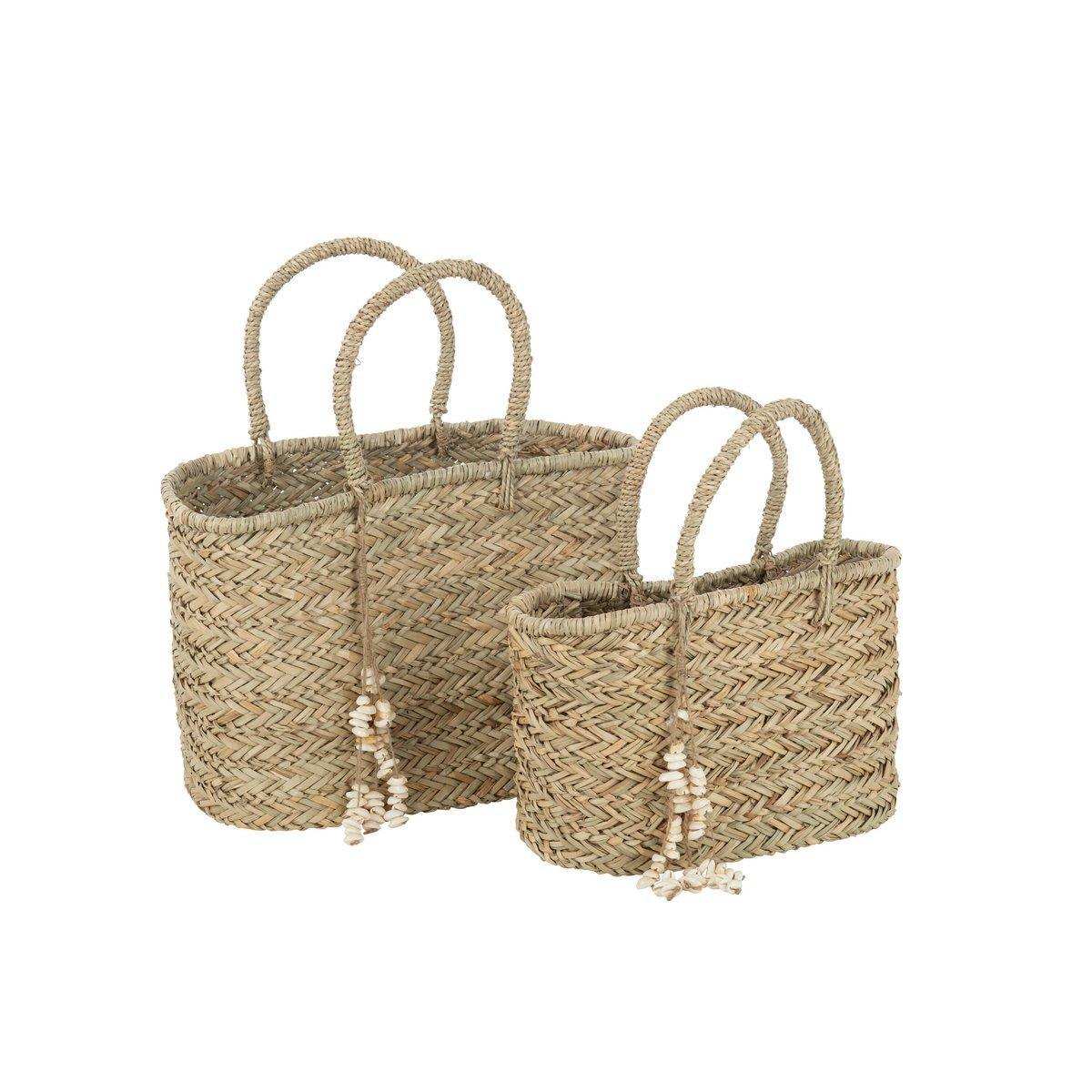 J-Line Strandtasche Muscheln Jute Natur Groß - HomeDesign Knaus