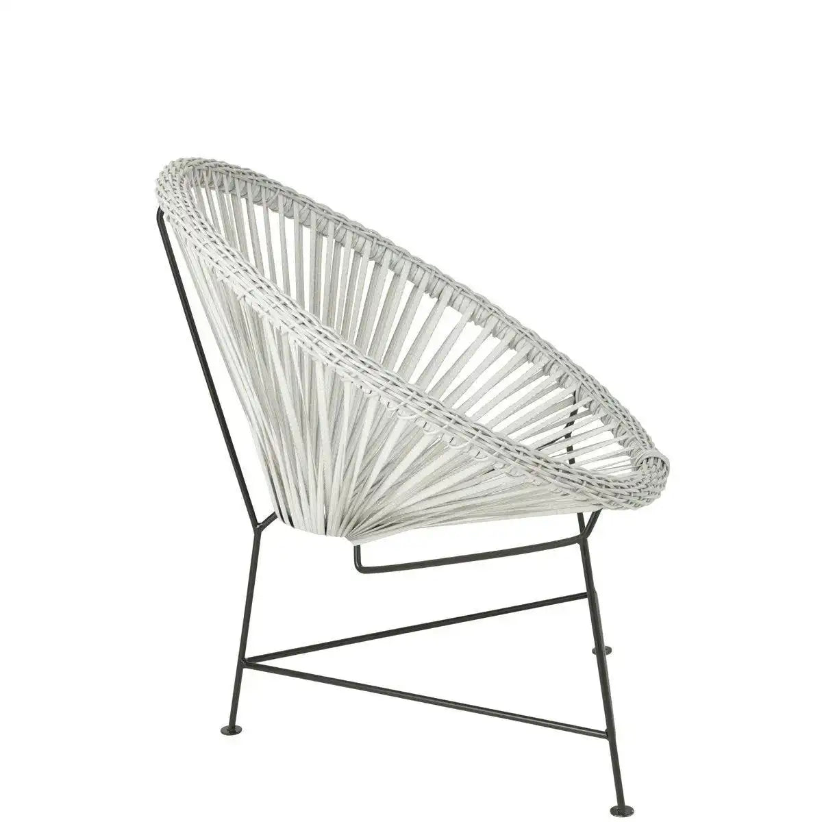 J-Line Stuhl Acapulo – Rattan/Metall – weiß - HomeDesign Knaus