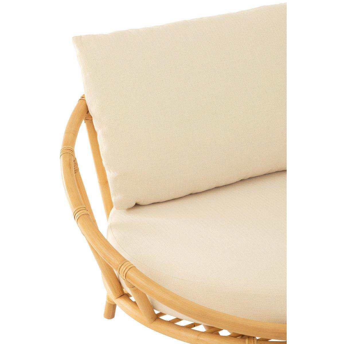 J-Line Stuhl + Kissen - Jute/Textil - Natur/Weiß - HomeDesign Knaus