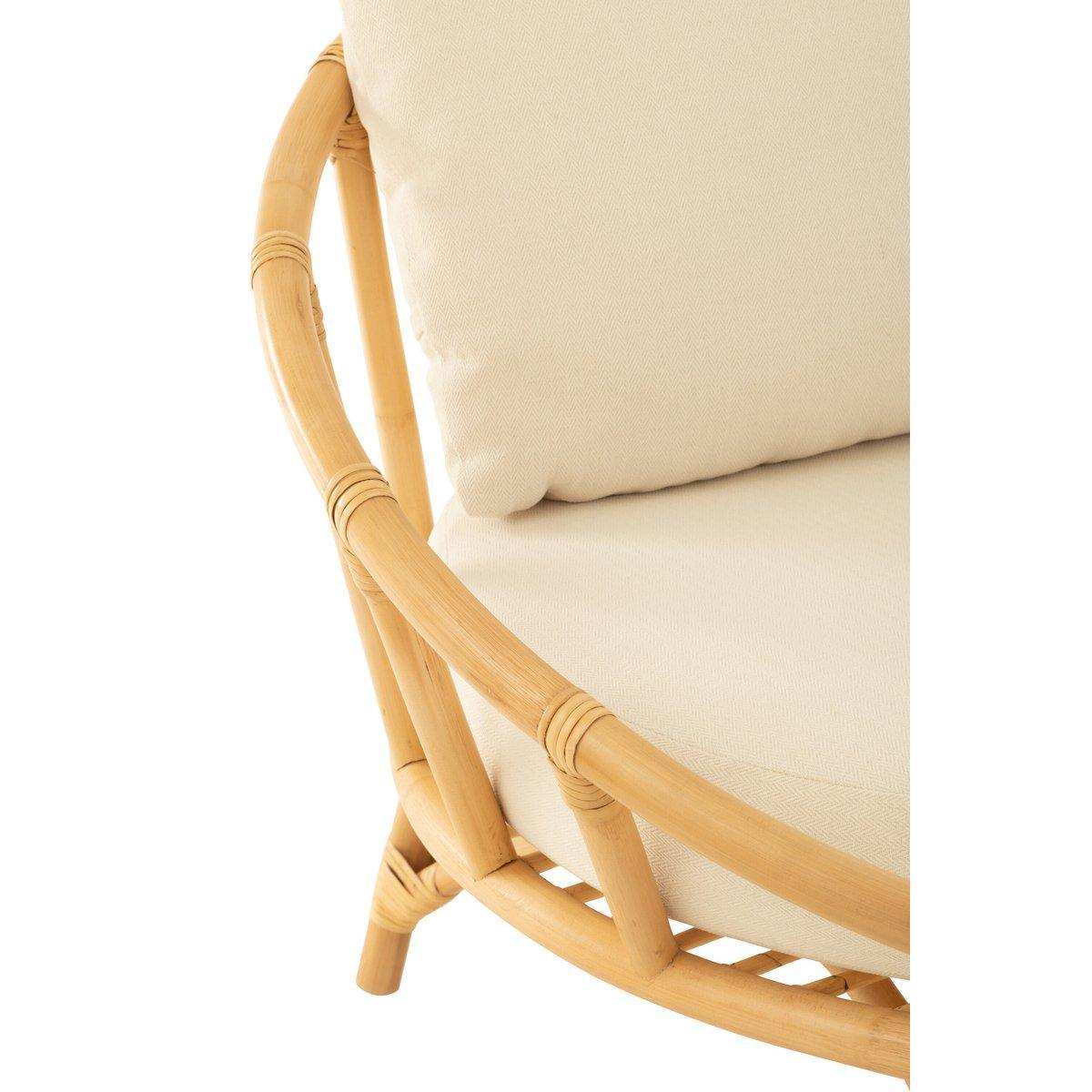 J-Line Stuhl + Kissen - Jute/Textil - Natur/Weiß - HomeDesign Knaus