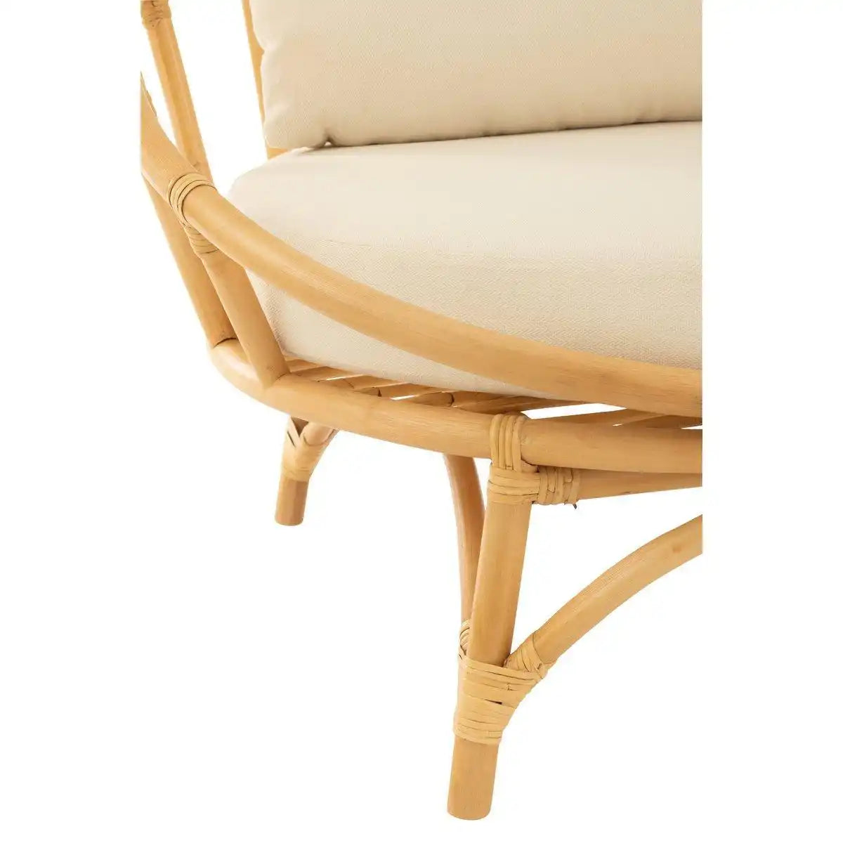 J-Line Stuhl + Kissen - Jute/Textil - Natur/Weiß - HomeDesign Knaus