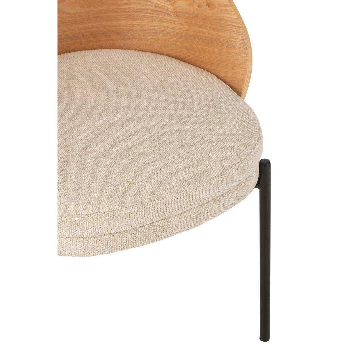 J-Line Stuhl Lone Sperrholz/Metall Natur/Beige - HomeDesign Knaus