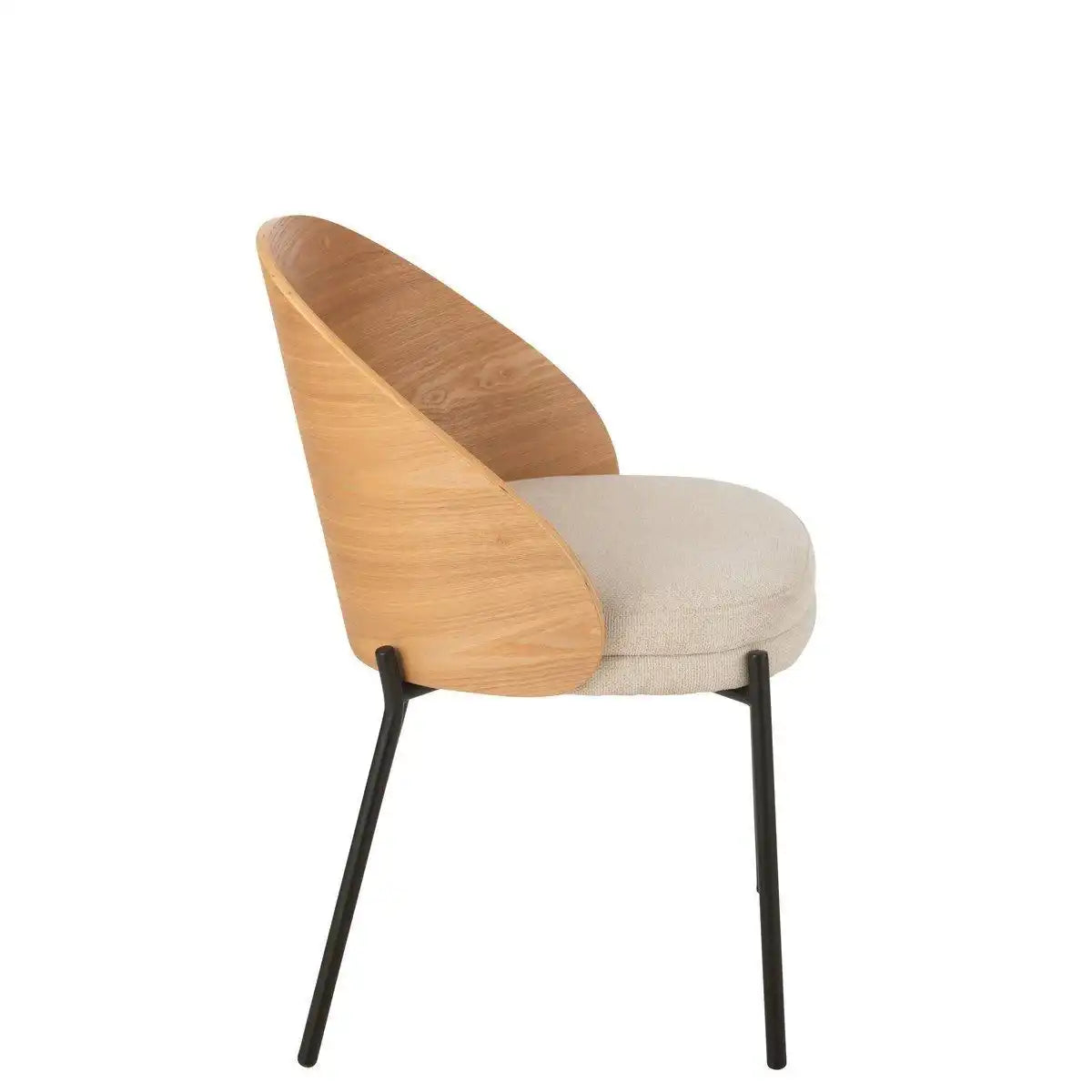 J-Line Stuhl Lone Sperrholz/Metall Natur/Beige - HomeDesign Knaus