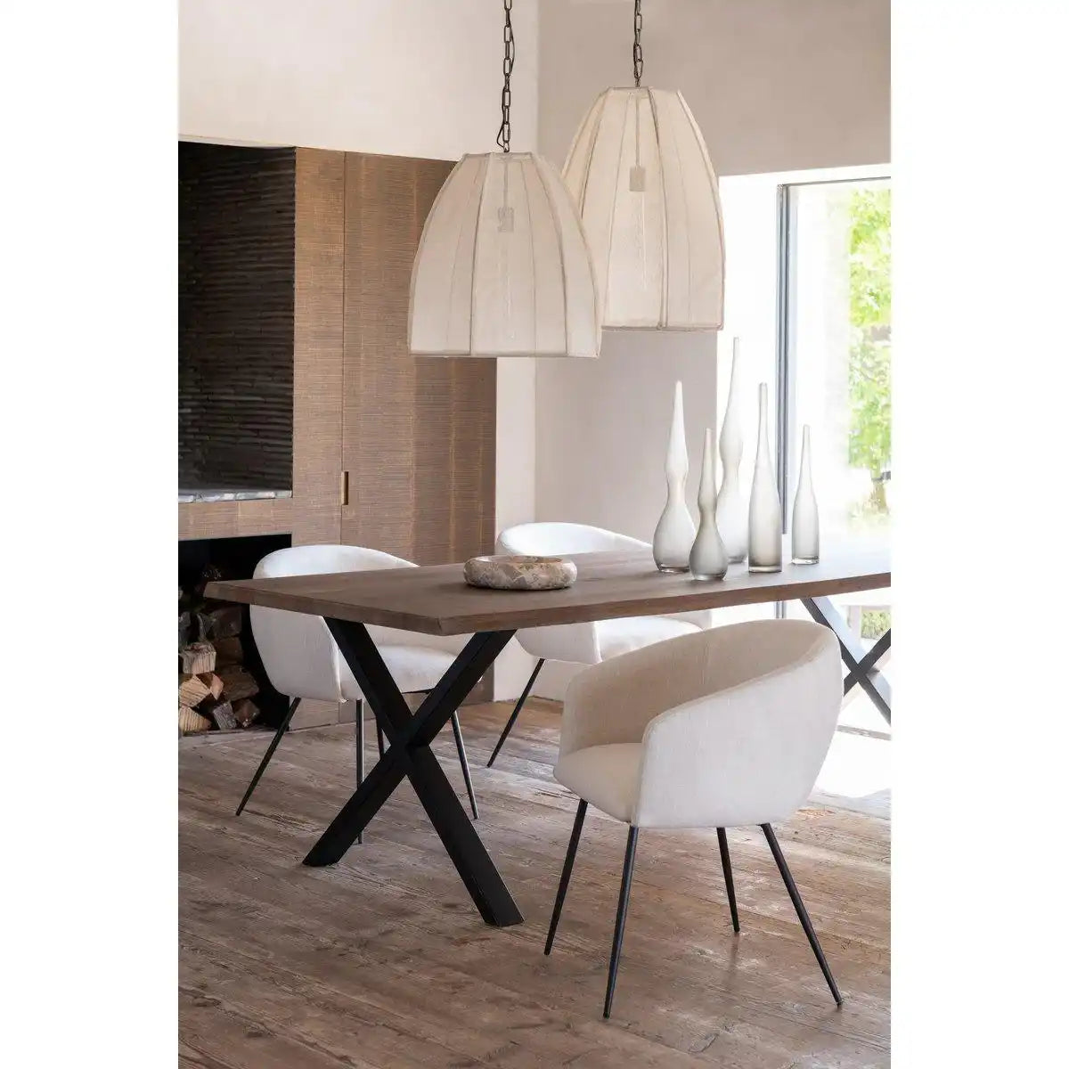 J-Line Stuhl Wales Stahl/Schaum Elfenbein - HomeDesign Knaus