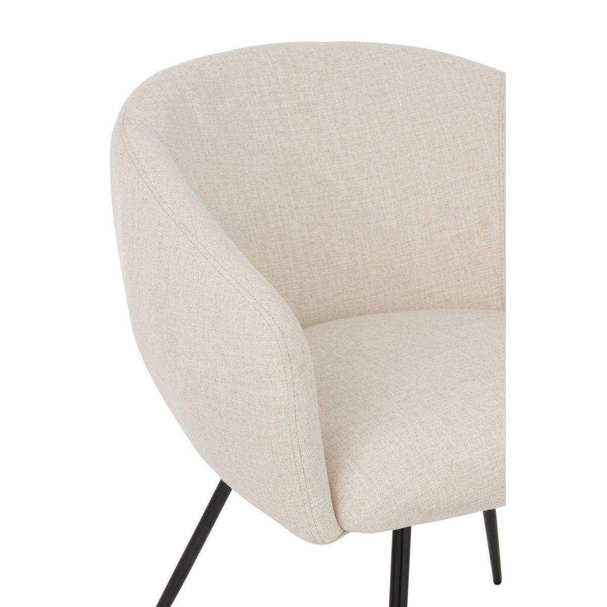 J-Line Stuhl Wales Stahl/Schaum Elfenbein - HomeDesign Knaus