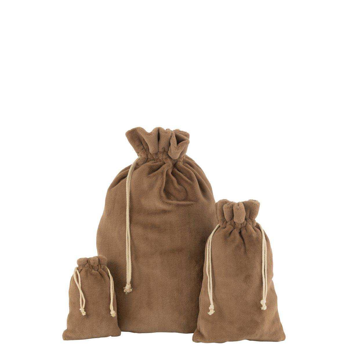 J-Line Tasche Weihnachten Weiches Textil Braun Groß - HomeDesign Knaus