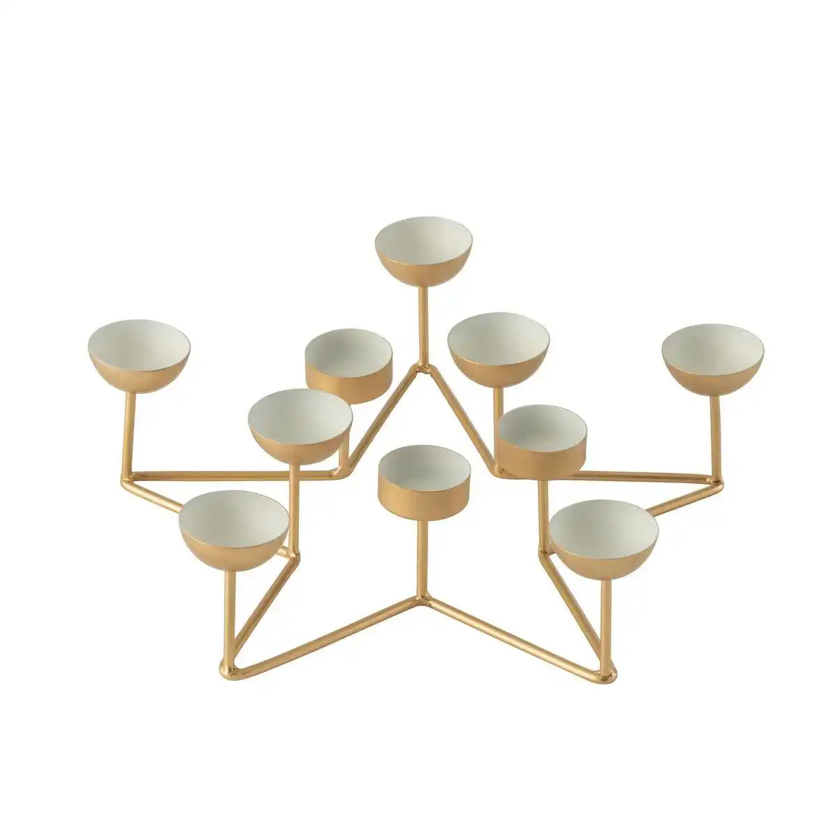 J-Line Teelicht Stern Metall Weiß/Gold - HomeDesign Knaus