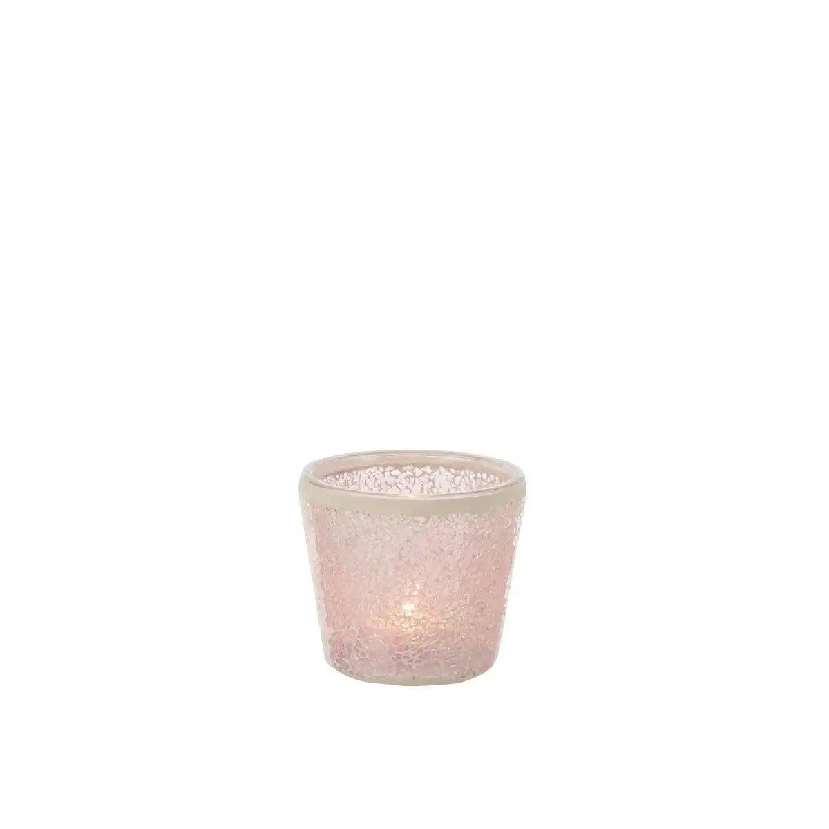 J-Line Teelichthalter Mosaik konisch – Glas – Rosa - HomeDesign Knaus