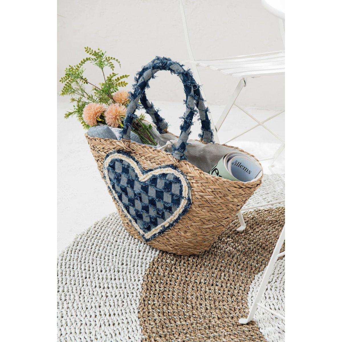 J-Line Teppich Rund – Seegras – Weiß/Natur – Klein - HomeDesign Knaus