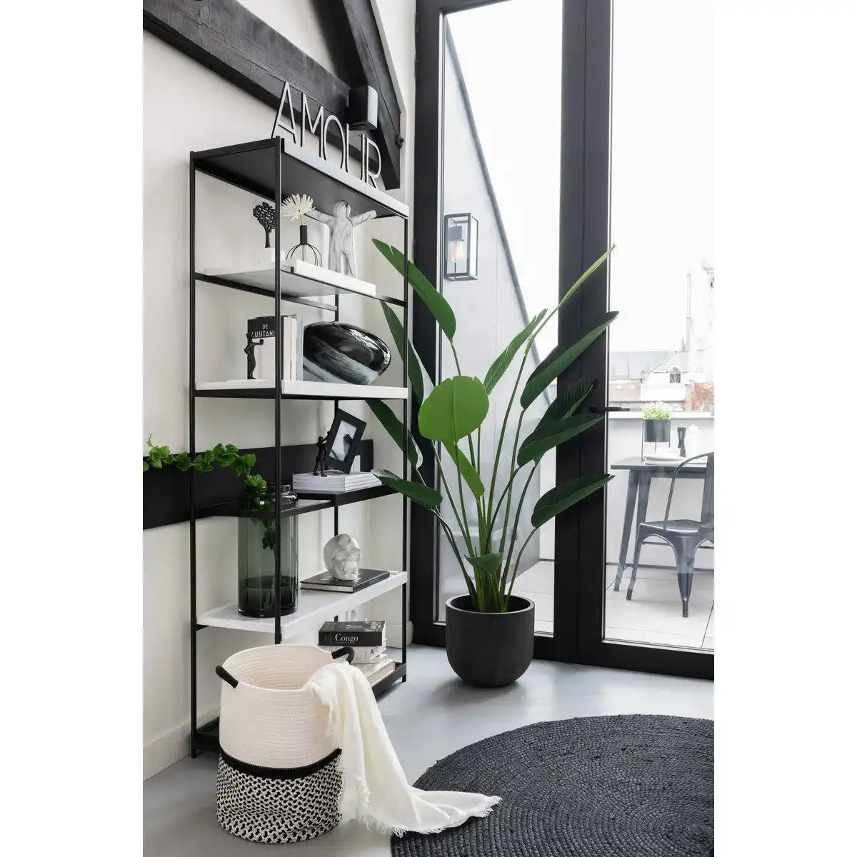 J-Line Teppich Rund - Teppich - Jute - Schwarz - HomeDesign Knaus