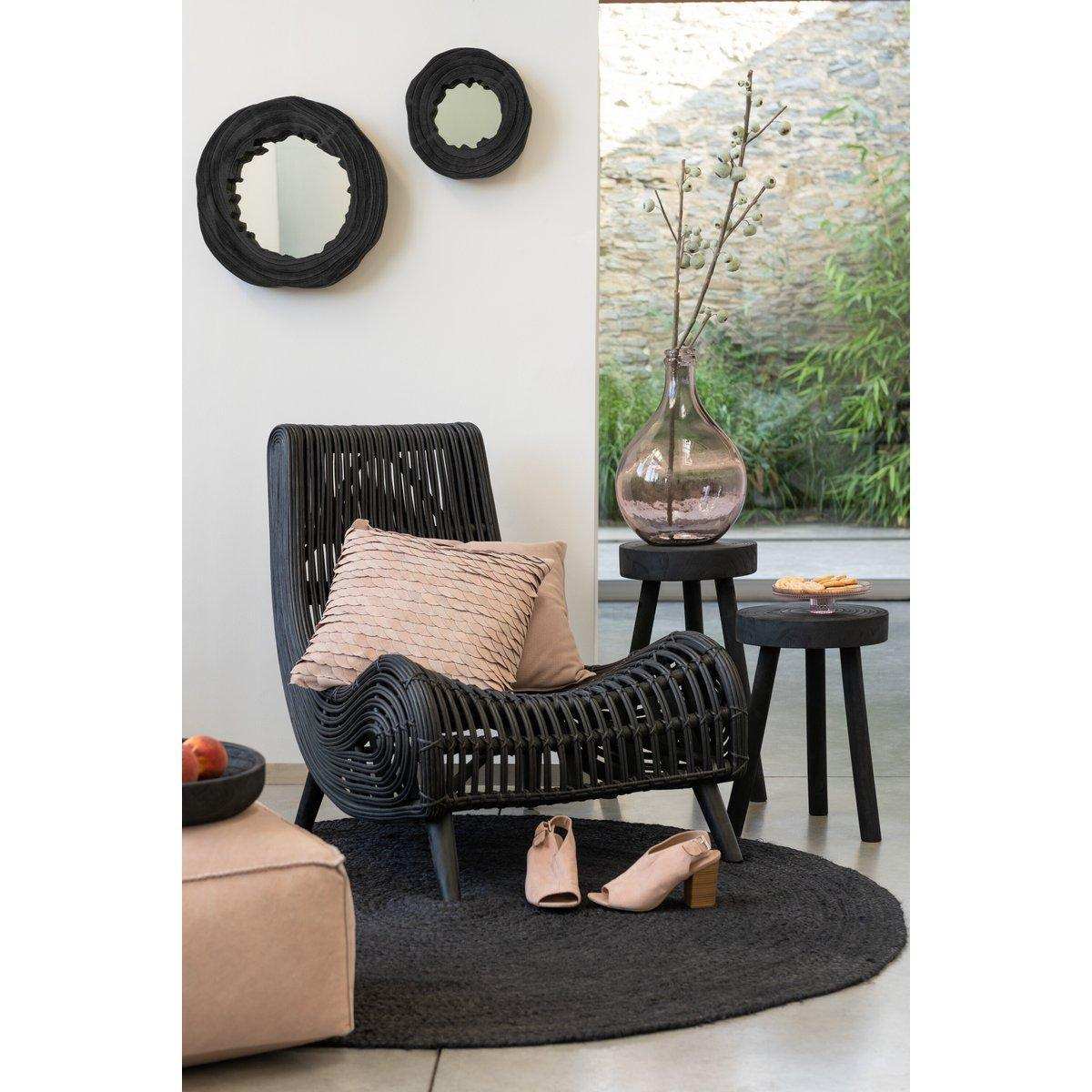 J-Line Teppich Rund - Teppich - Jute - Schwarz - HomeDesign Knaus