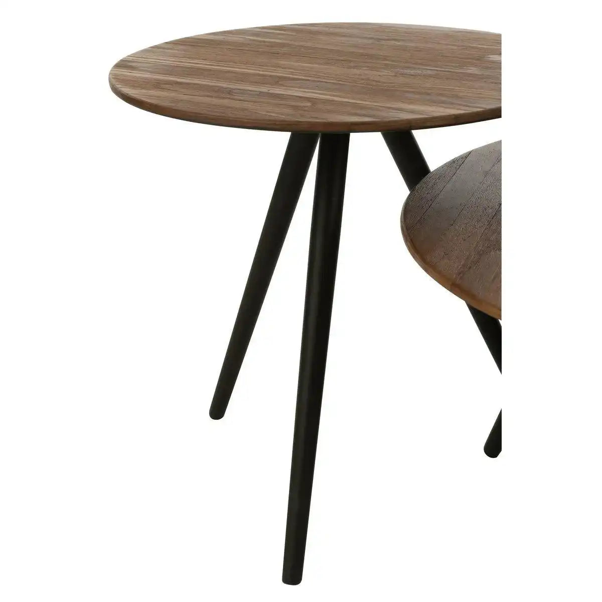 J-Line Tisch rund aus recyceltem Teakholz – Holz – natur – - HomeDesign Knaus