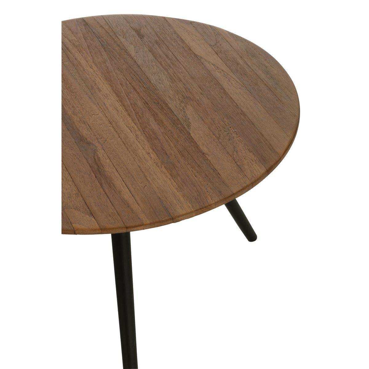 J-Line Tisch rund aus recyceltem Teakholz – Holz – natur – - HomeDesign Knaus