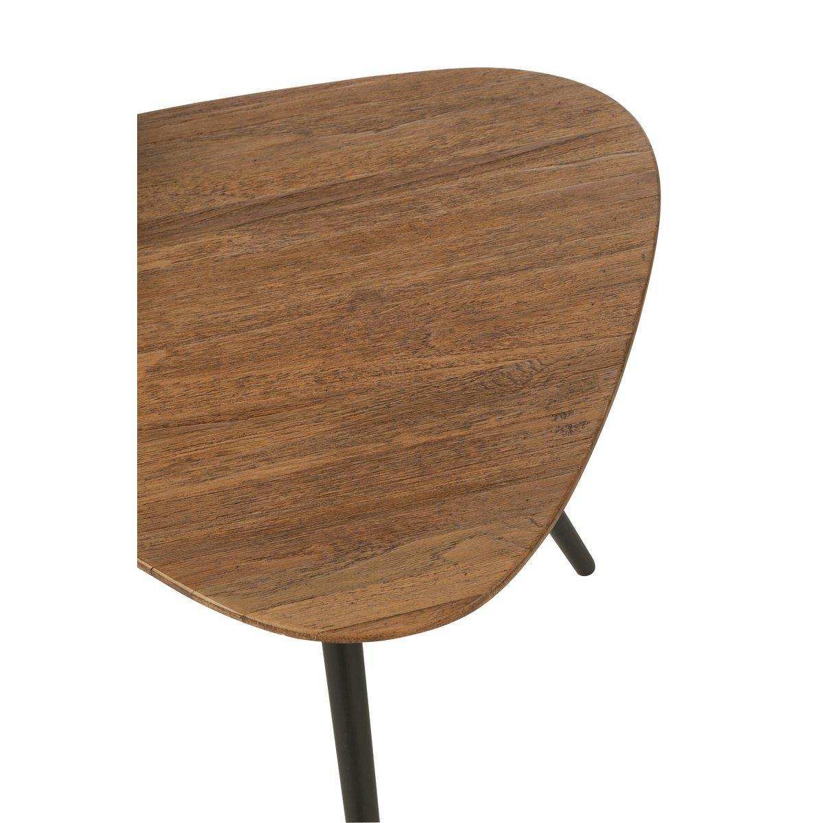 J-Line Tisch Triangle - Holz/Glas - Natur - 2 Stück - HomeDesign Knaus