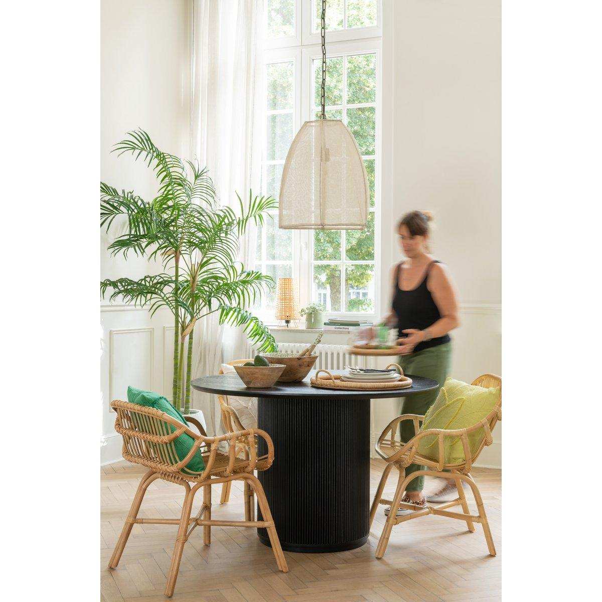 J-Line Tisch Vincent Mangoholz Schwarz Groß - HomeDesign Knaus