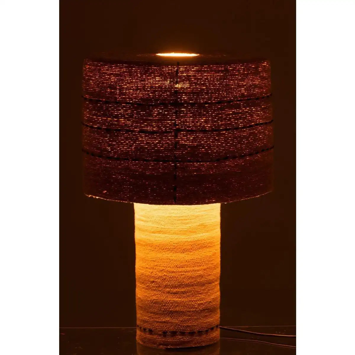 J-Line Tischlampe Dotted Lines Seegras Natur/Schwarz - HomeDesign Knaus