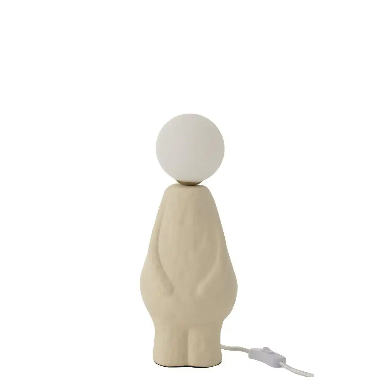 J-Line Tischlampe Glaskugel Steingut Beige - HomeDesign Knaus
