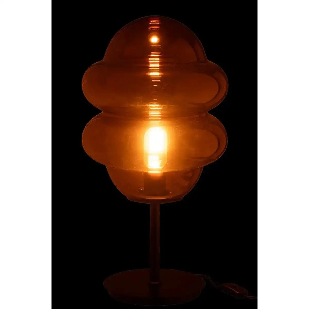 J-Line Tischlampe Honey Spoon Glas Braun - HomeDesign Knaus