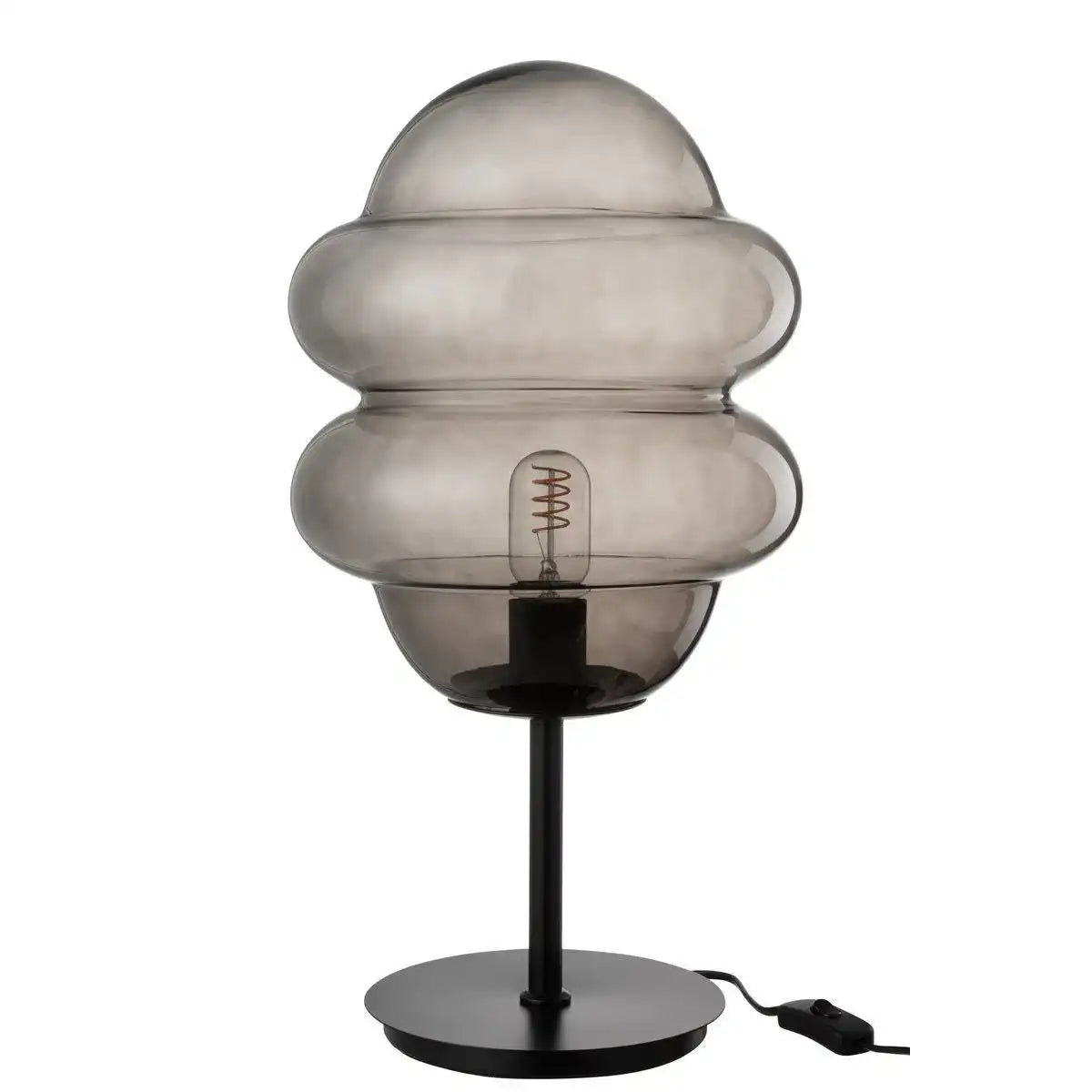 J-Line Tischlampe Honey Spoon Glas Grau - HomeDesign Knaus