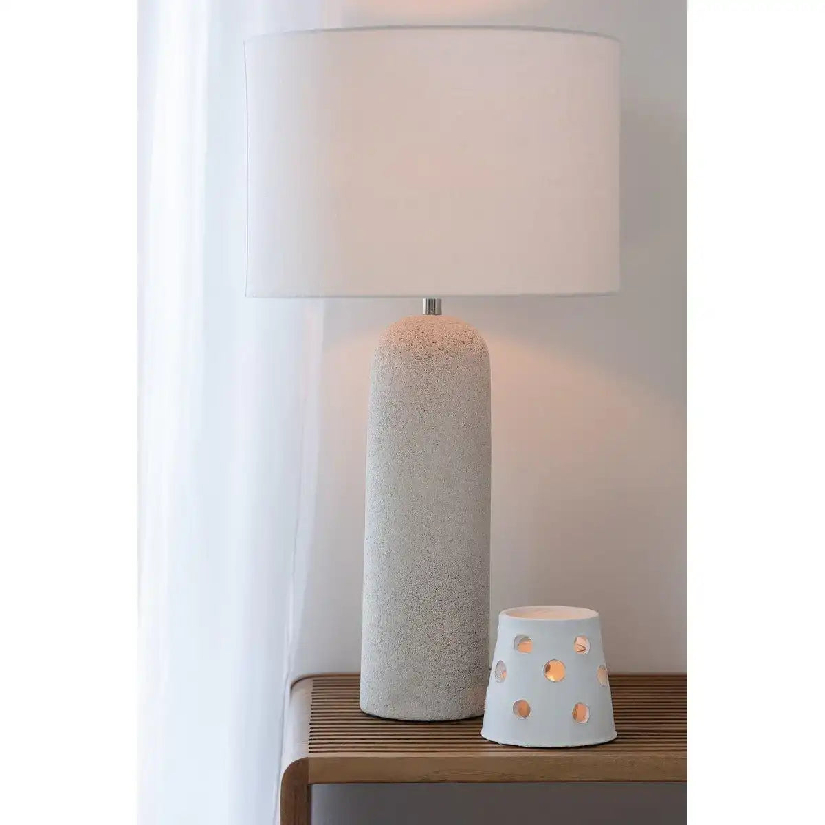 J-Line Tischlampe Isla Terrakotta Weiß - HomeDesign Knaus
