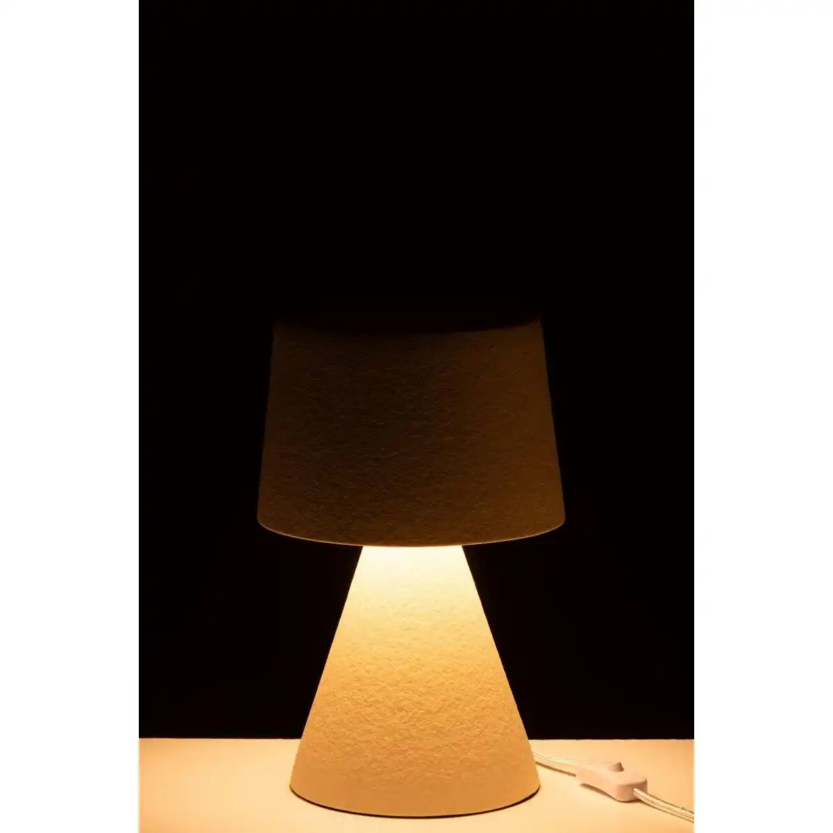 J-Line Tischlampe, kleiner Schirm, Steingut, Beige - HomeDesign Knaus