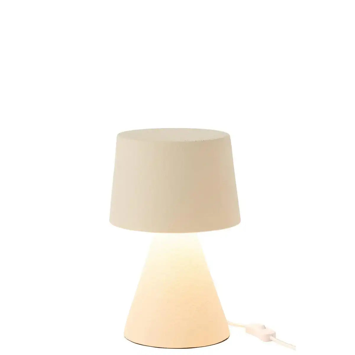 J-Line Tischlampe, kleiner Schirm, Steingut, Beige - HomeDesign Knaus