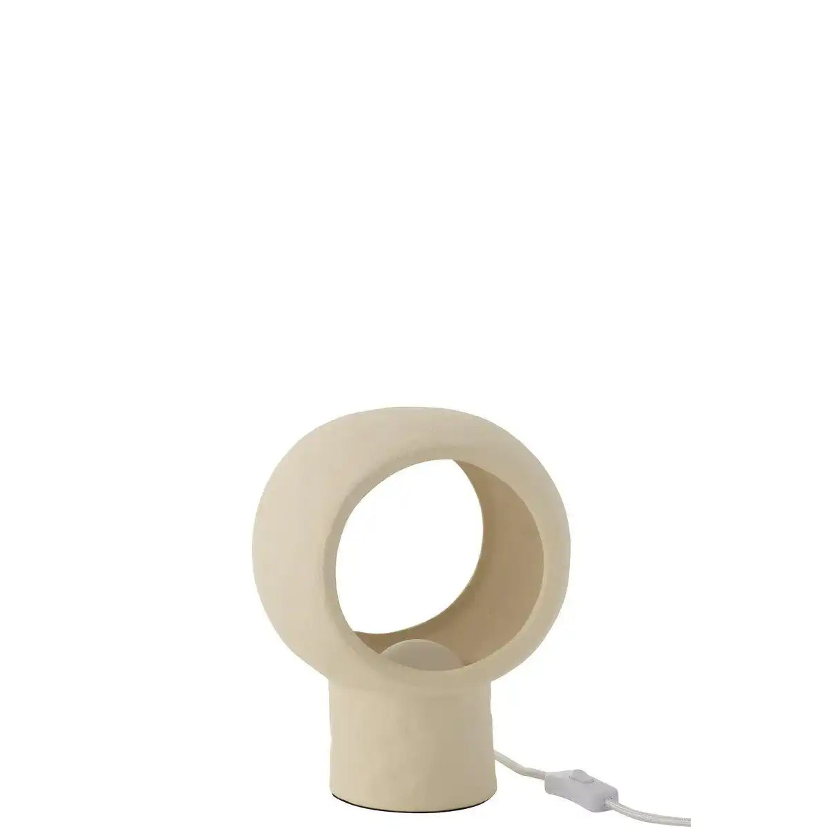 J-Line Tischlampe Kreis Glaskugel Steingut Beige - HomeDesign Knaus