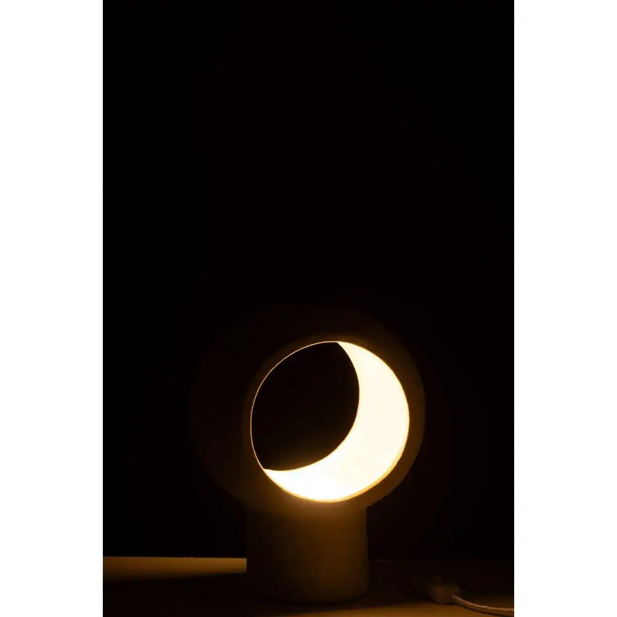 J-Line Tischlampe Kreis Glaskugel Steingut Beige - HomeDesign Knaus