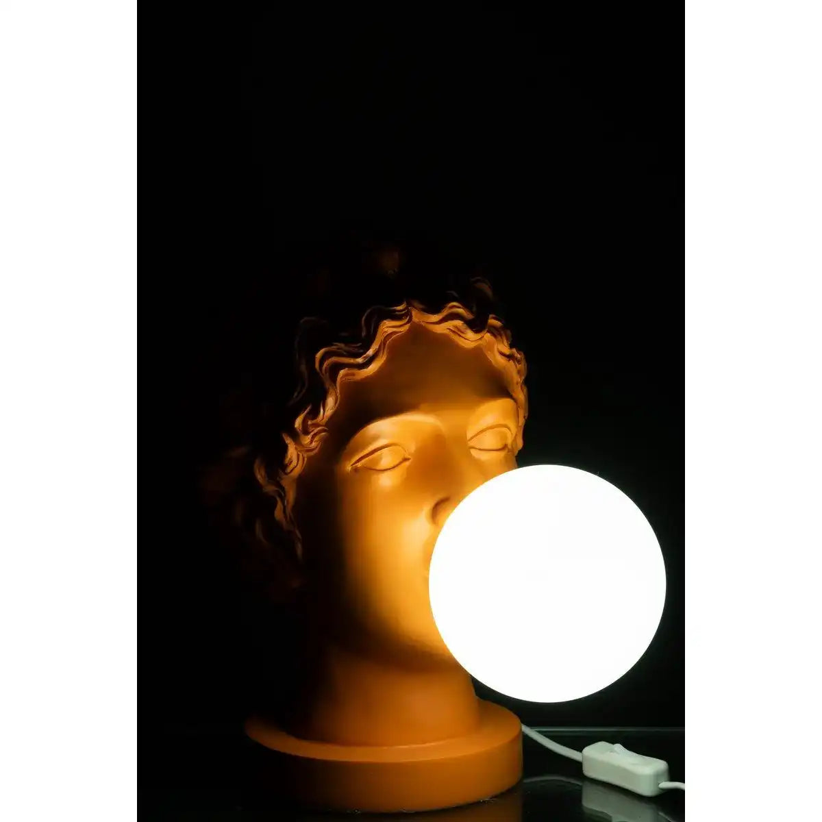 J-Line Tischlampe Lady Head Kunstharz Orange - HomeDesign Knaus