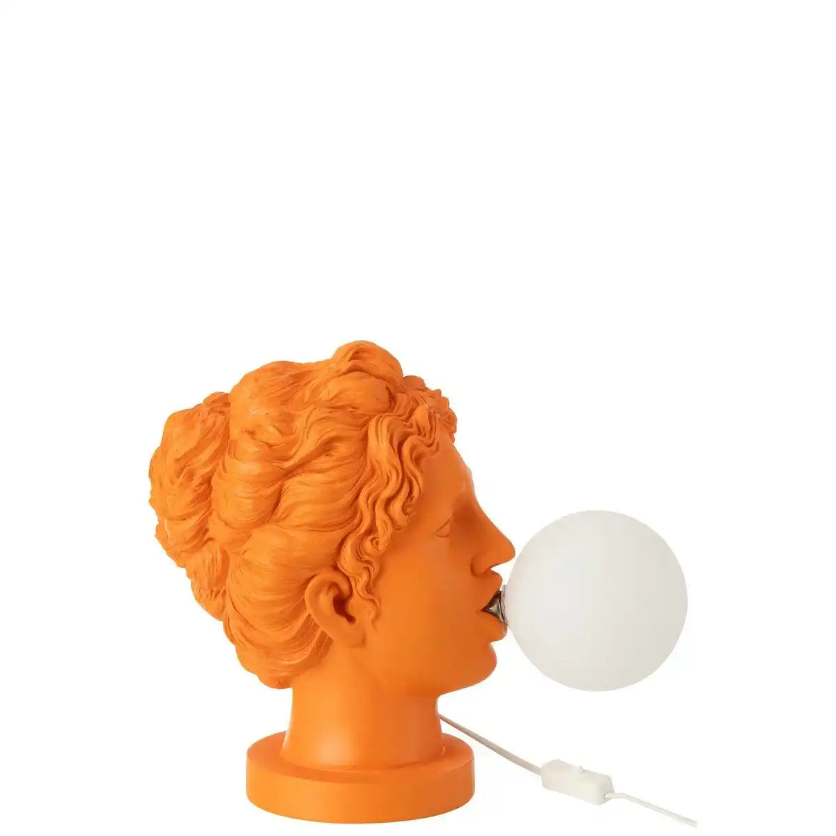 J-Line Tischlampe Lady Head Kunstharz Orange - HomeDesign Knaus