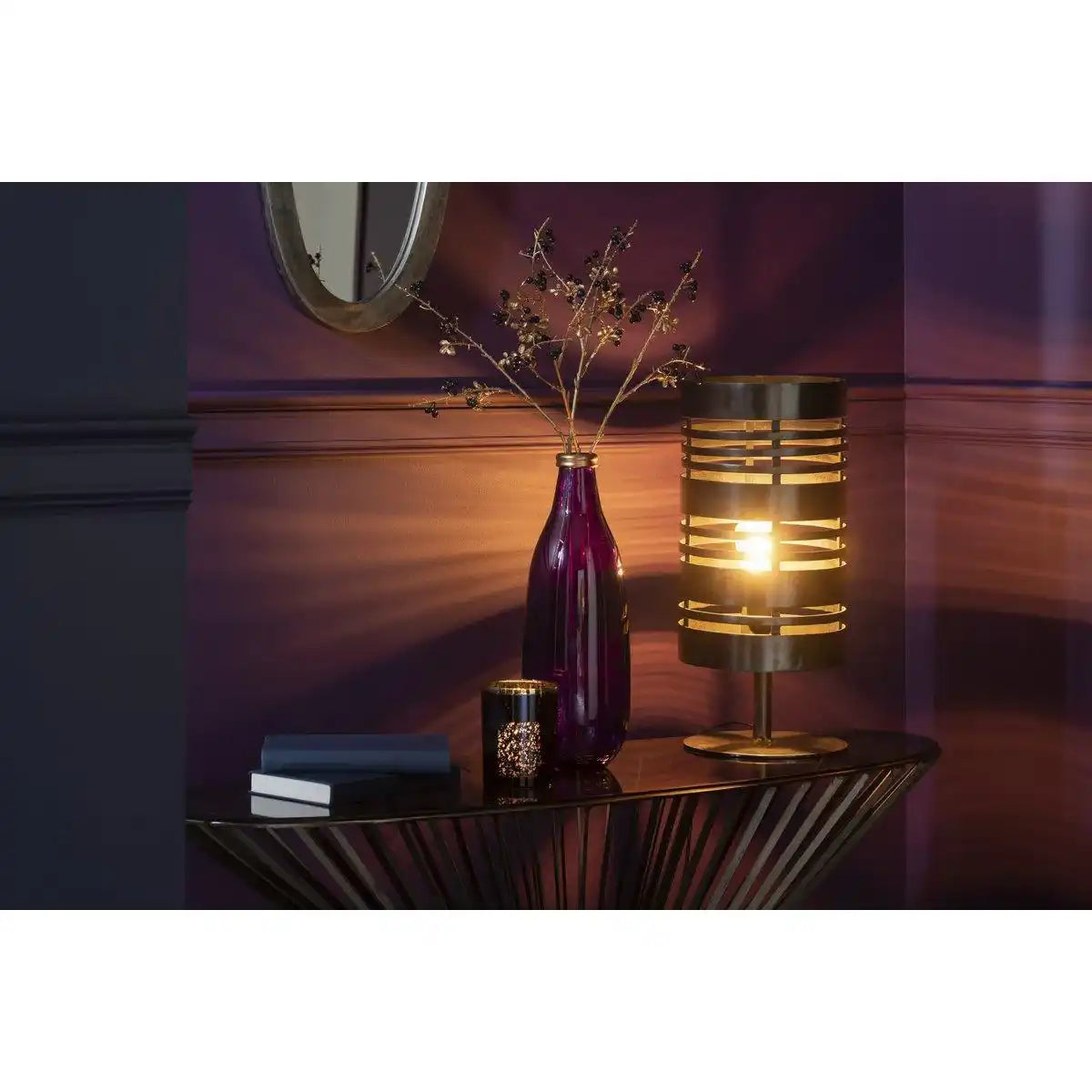 J-Line Tischlampe Ringe Metall Grau - HomeDesign Knaus
