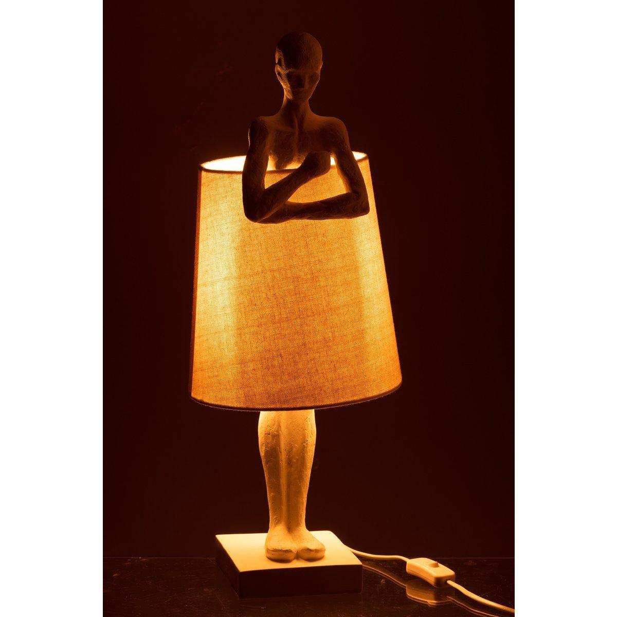 J-Line Tischlampenfigur - Polyresin - Weiß - HomeDesign Knaus